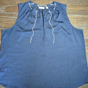 NY&Co navy sleeveless blouse size XL EUC
